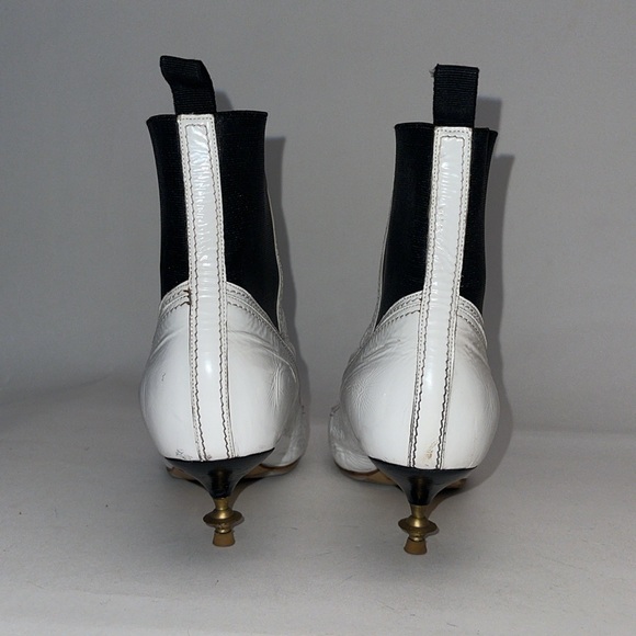 Vivienne Westwood ORB HELLS Boots IN WHITE LEATHER PATENT IT38 - used - no box - Picture 8 of 11